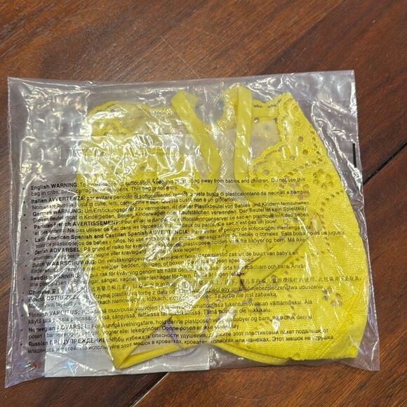 Savage X Fenty Bombshell Broderie Halter Yellow Women’s Medium - Picture 5 of 5